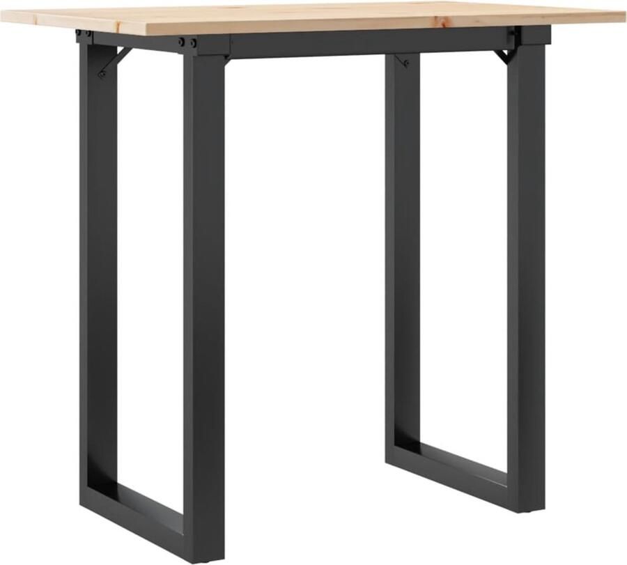 VidaXL Eettafel O-frame 80x50x75 cm massief grenenhout en gietijzer