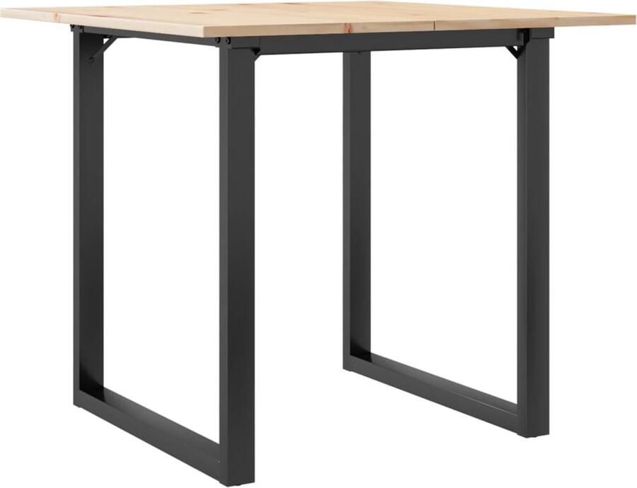 VidaXL Eettafel O-frame 80x80x75 cm massief grenenhout en gietijzer
