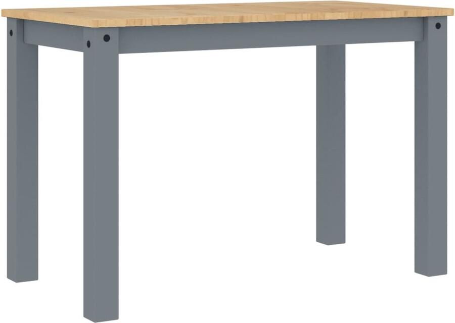 VidaXL Eettafel Panama 117x60x75 cm massief grenenhout grijs Eettafel Eettafels Eetkamertafel Tafel