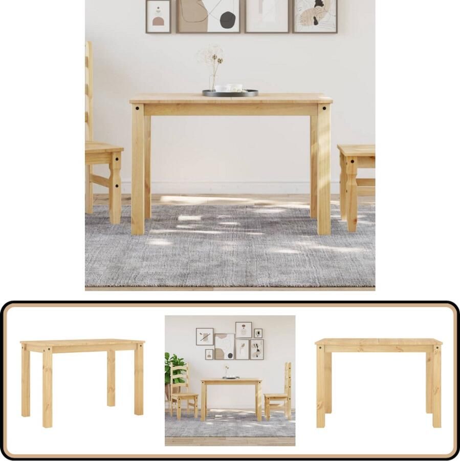 VidaXL Eettafel Panama 117x60x75 cm Grenenhout Eetkamertafel Eettafel Salontafel Hout Meubilair Granenhouten Tafel Bruine Tafel