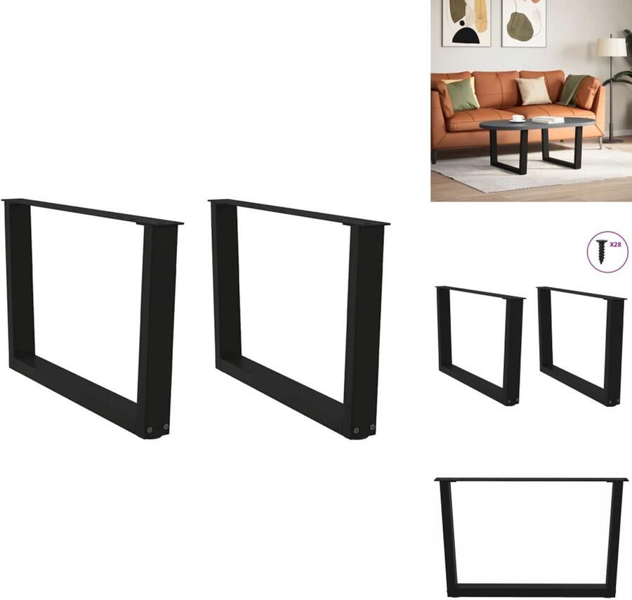 VidaXL Eettafel Poot Eettafel Poten Poot Voor Tafel Metalen Eettafel Poot Eettafelpoten 2 st V-vormig 70x(42-43 3) cm staal zwart