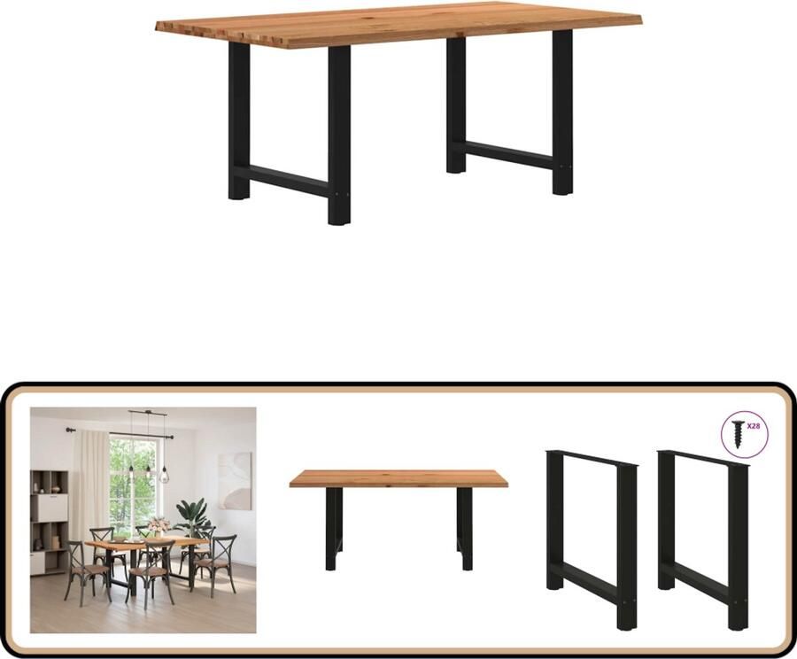 VidaXL Eettafel Rechthoekig 180x100x74 cm Eikenhout Eettafel Eettafels Eetkamertafel Keukentafel