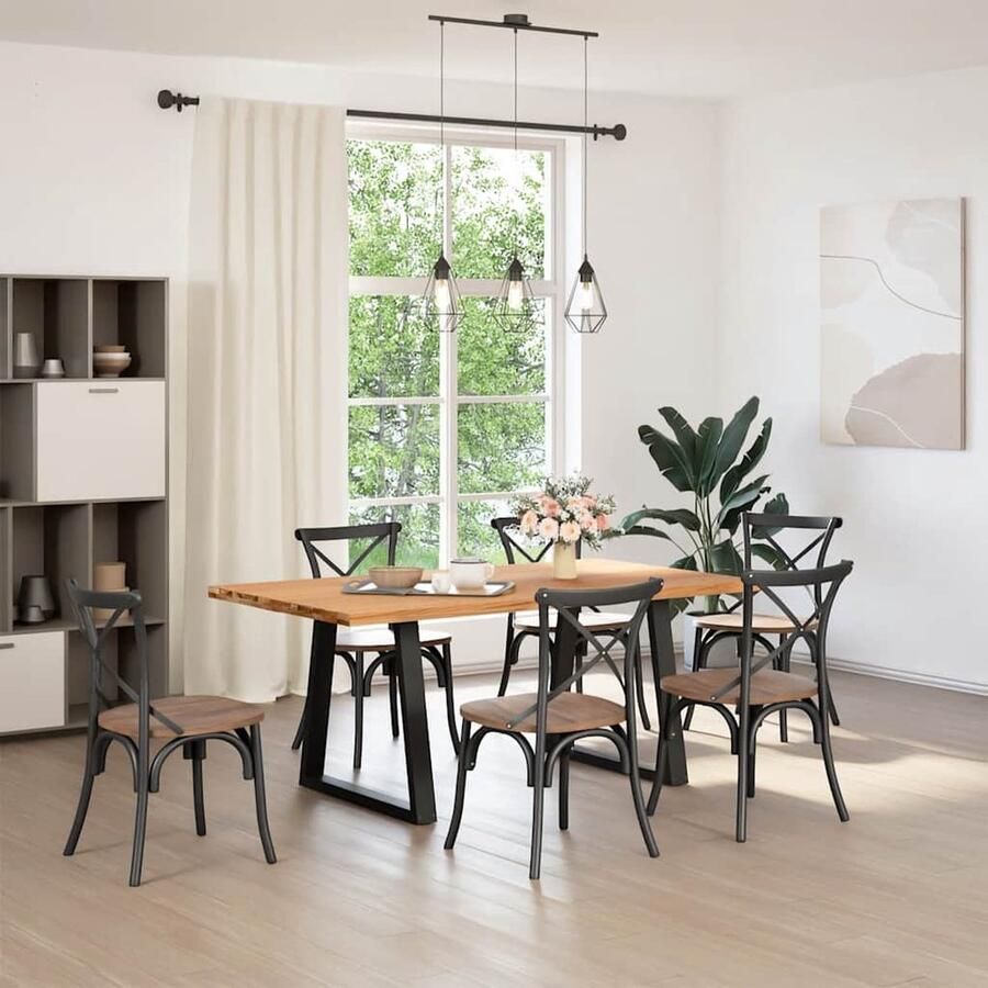 VidaXL Eettafel Rechthoekig 180x100x74 cm Eikenhout Eetkamertafel Eikenhouten Tafel Salontafel Grote Tafel Solide Tafel Moderne Tafel Landelijke Tafel Diningtable