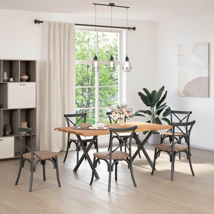 VidaXL Eettafel Rechthoekig 180x100x74 cm Eikenhout Eettafel Houten Tafel Eikentafel Salontafel Diningtable Eetkamerset Moderne Eettafel Landelijke Eettafel - Foto 2