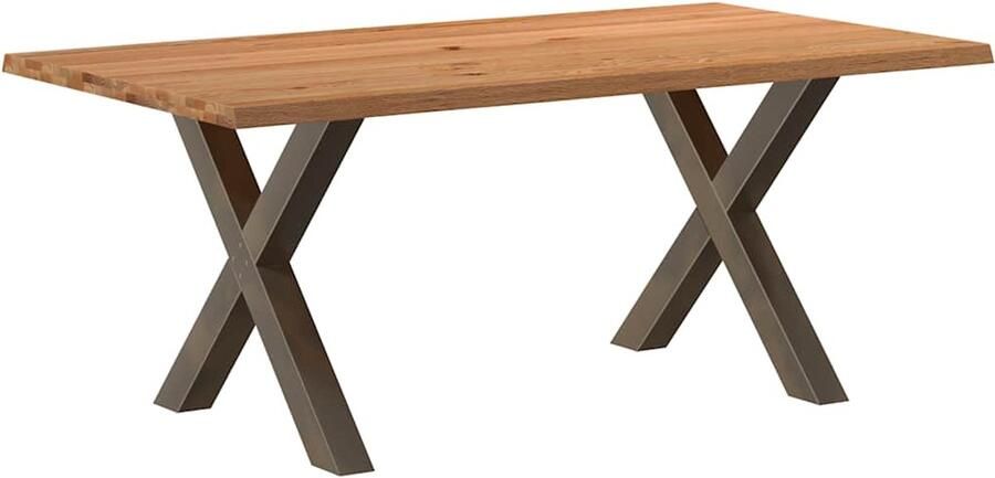 VidaXL Eettafel rechthoekig 180x100x74 cm massief eikenhout lichtbruin - Foto 2