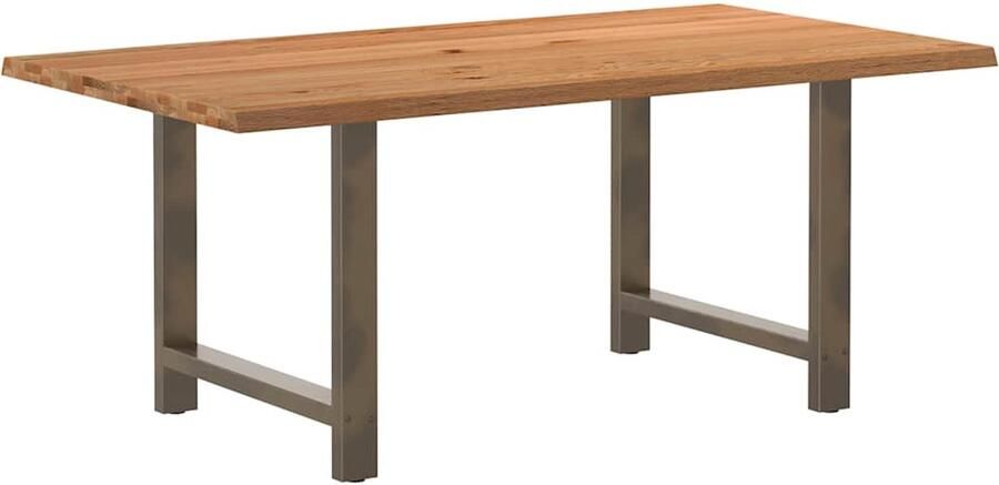 VidaXL Eettafel rechthoekig 180x100x74 cm massief eikenhout lichtbruin