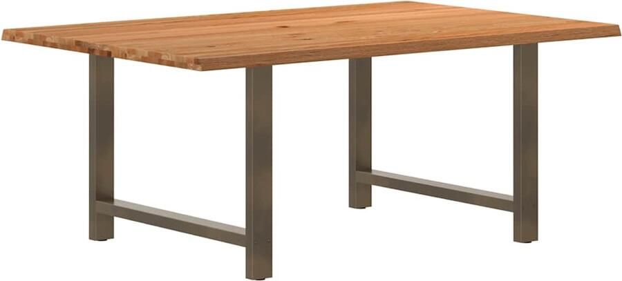 VidaXL Eettafel rechthoekig 180x120x74 cm massief eikenhout lichtbruin