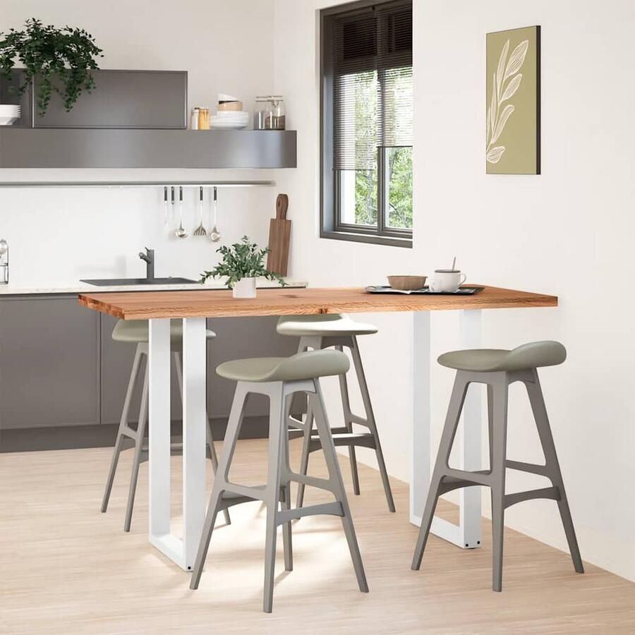 VidaXL Bartafel rechthoekig 180x80x102 cm massief eikenhout lichtbruin