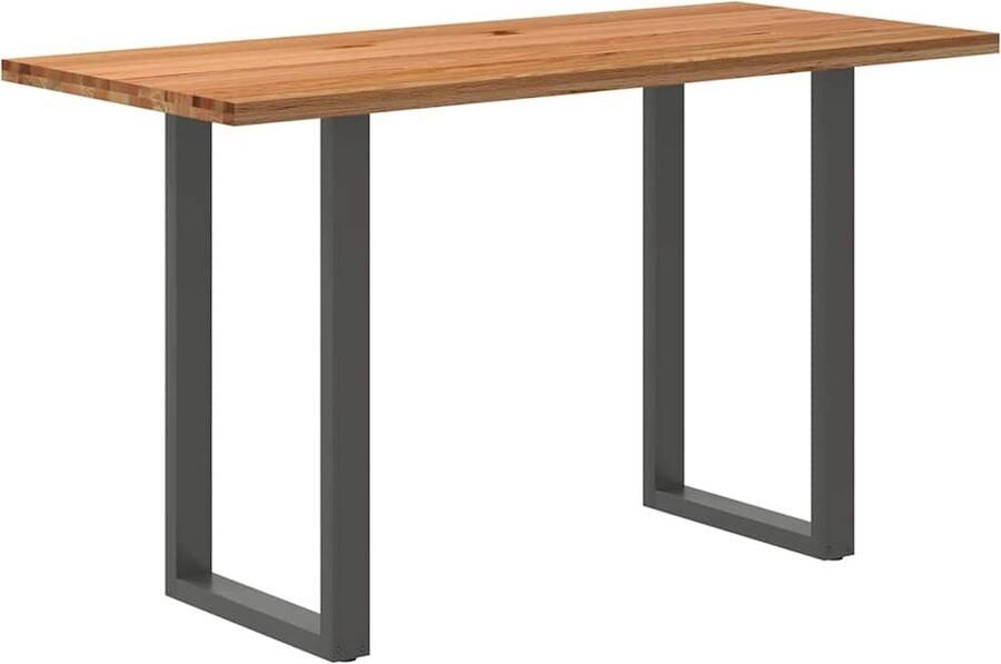 VidaXL Eettafel rechthoekig 180x80x102 cm massief eikenhout lichtbruin