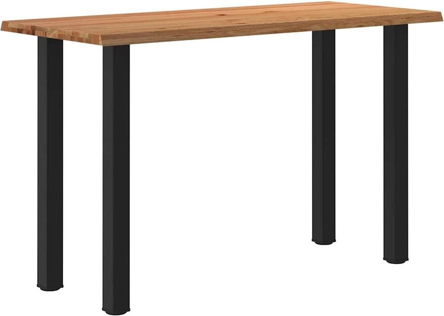 VidaXL Eettafel rechthoekig 180x80x112 cm massief eikenhout lichtbruin - Foto 2