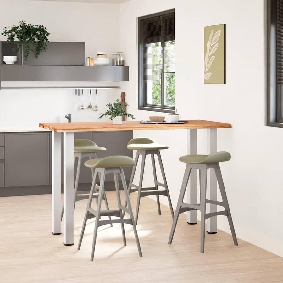 VidaXL Eettafel rechthoekig 180x80x112 cm massief eikenhout lichtbruin - Foto 5