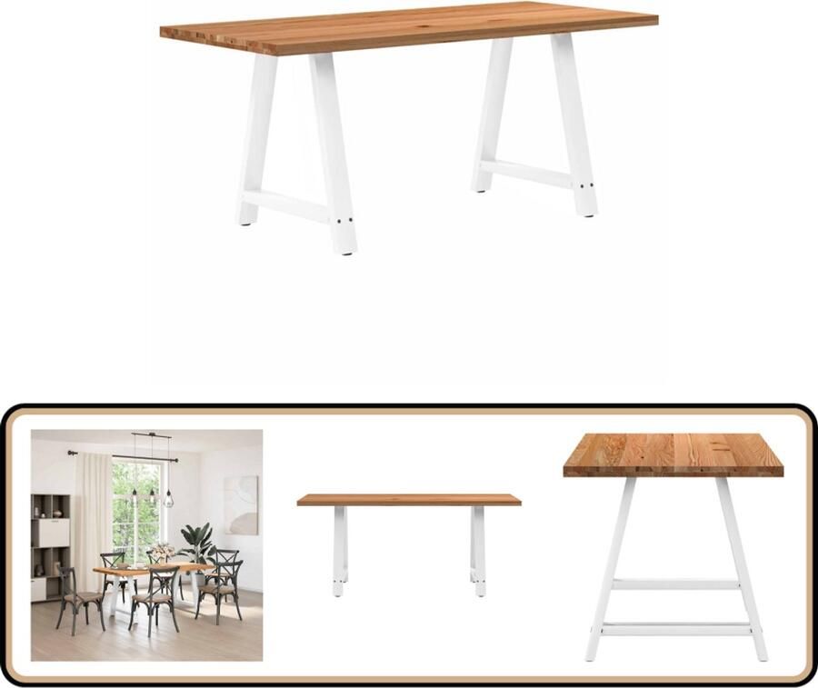 VidaXL Eettafel Rechthoekig 180x80 cm Eikenhout Eettafel Houten Tafel Eikentafel Salontafel Diningtable Keukenmeubilair Massief Eikenhout Vintage Tafel Industriële Tafel