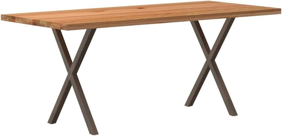 VidaXL Eettafel rechthoekig 180x80x74 cm massief eikenhout lichtbruin