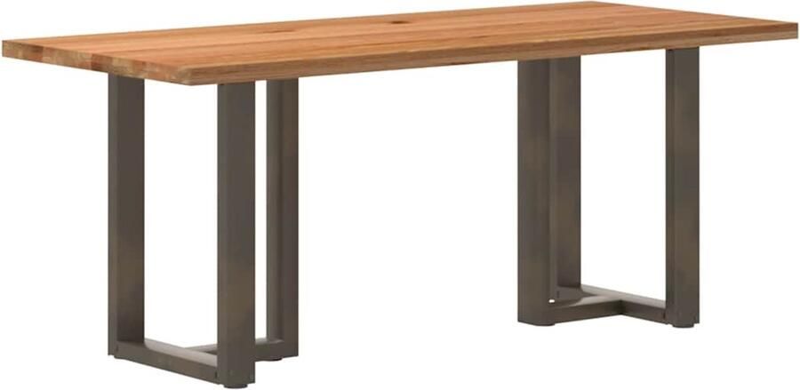 VidaXL Eettafel rechthoekig 180x80x74 cm massief eikenhout lichtbruin