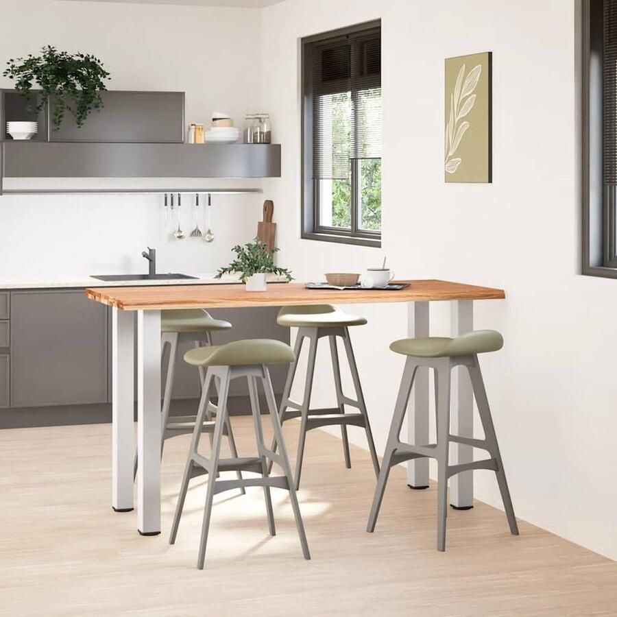 VidaXL Eettafel rechthoekig 180x80x92 cm massief eikenhout lichtbruin - Foto 5