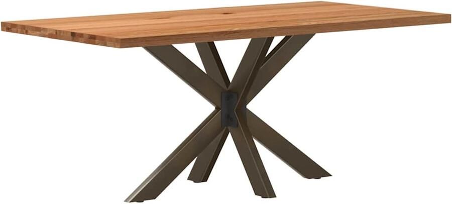 VidaXL Eettafel rechthoekig 180x90x74 cm massief eikenhout lichtbruin