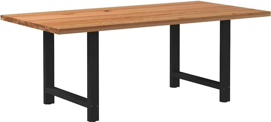 VidaXL Eettafel Massief Eikenhout 200x100x74 cm Eettafel Eettafels Eetkamertafel Keukentafel - Foto 2