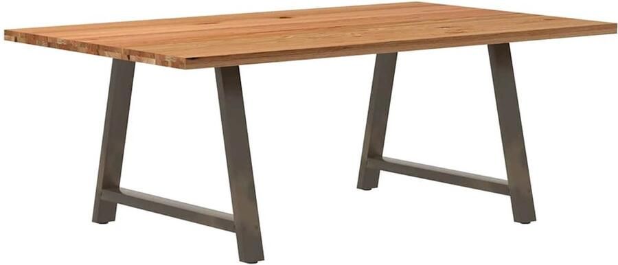 VidaXL Eettafel rechthoekig 200x120x74 cm massief eikenhout lichtbruin