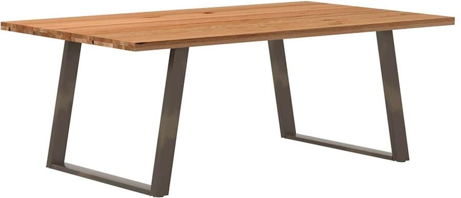 VidaXL Eettafel rechthoekig 200x120x74 cm massief eikenhout lichtbruin