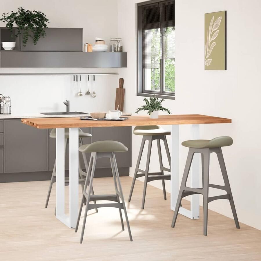 VidaXL Bartafel rechthoekig 200x80x102 cm massief eikenhout lichtbruin - Foto 2