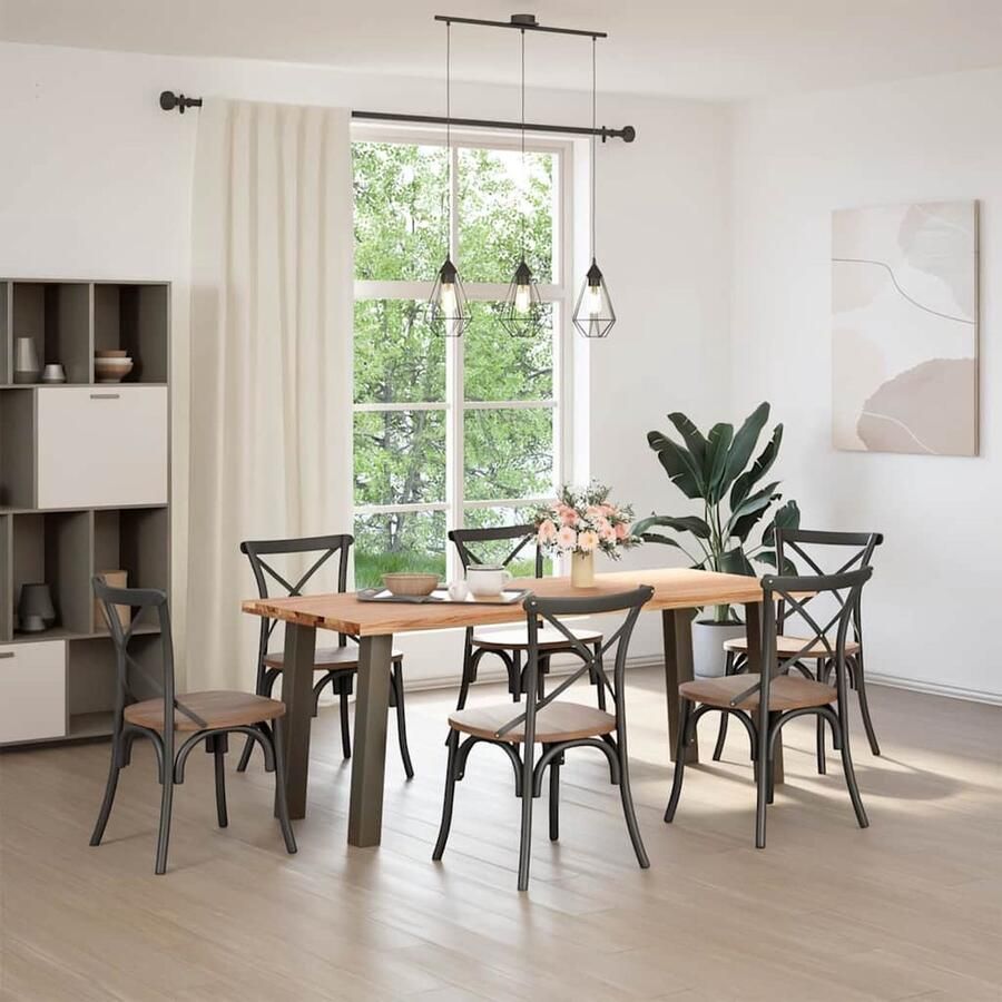 VidaXL Eettafel Massief Eikenhout 200x80x74 cm Eetkamertafel Eikenhouten Tafel Salontafel Tuintafel Buitentafel Massieve Tafel Rechte Tafel Moderne Tafel