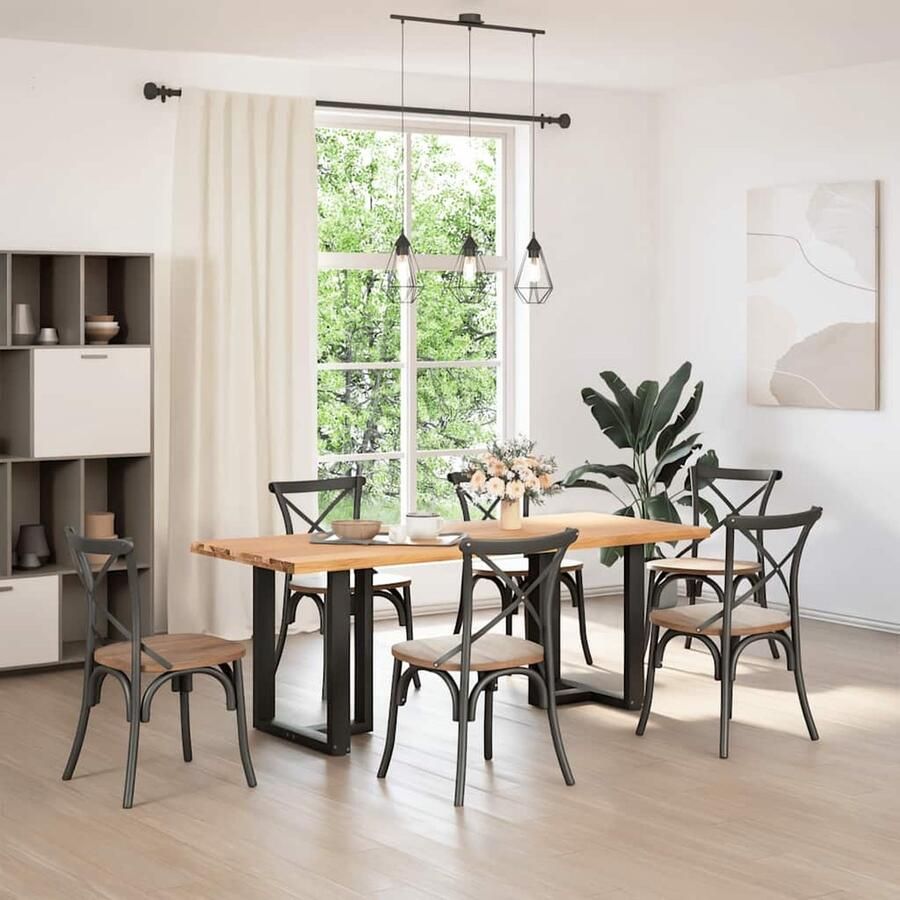 VidaXL Eettafel 200x80x74 cm Massief Eikenhout Eettafel Eettafels Eetkamertafel Keukentafel