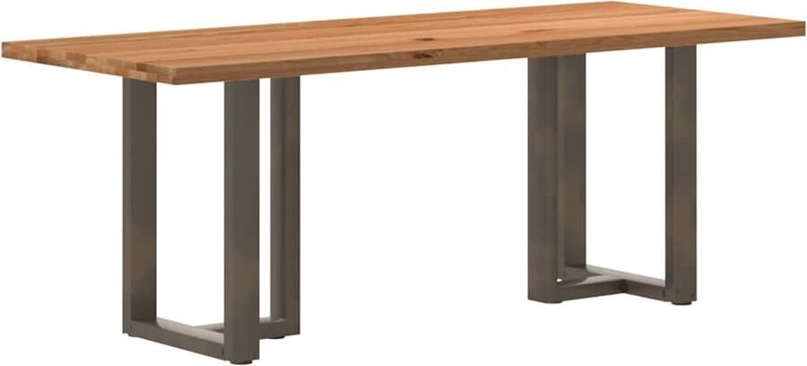 VidaXL Eettafel rechthoekig 200x80x74 cm massief eikenhout lichtbruin