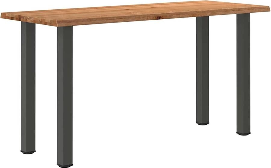 VidaXL Eettafel rechthoekig 200x80x92 cm massief eikenhout lichtbruin - Foto 2