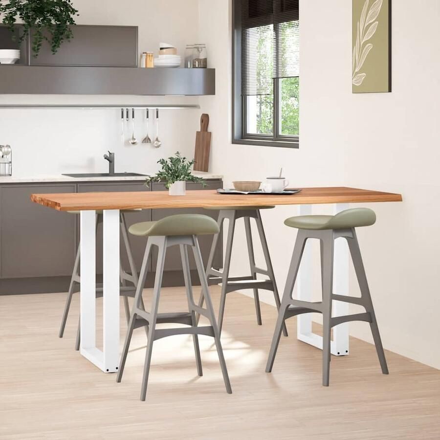 VidaXL Eettafel rechthoekig 200x80x92 cm massief eikenhout lichtbruin