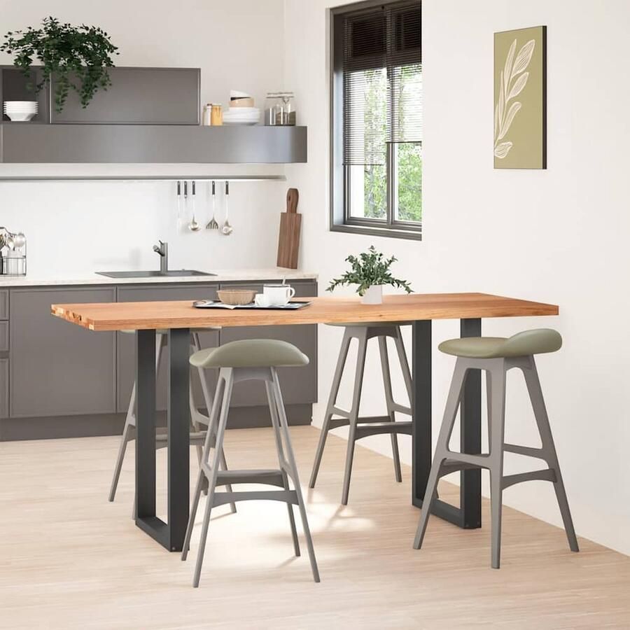 VidaXL Eettafel rechthoekig 200x80x92 cm massief eikenhout lichtbruin