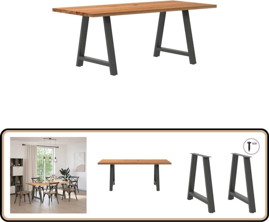 VidaXL Eettafel Rechthoekig 200x90x74 cm Eikenhout Eettafel Eettafels Eetkamertafel Keukentafel