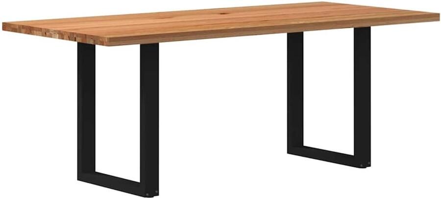 VidaXL Eettafel Massief Eikenhout 200x90x74 cm Eettafels Salontafels Houten Tafel Eikentafel Grote Eettafel Diningtable Massief Eikenhout Industriële Tafel Landelijke Tafel