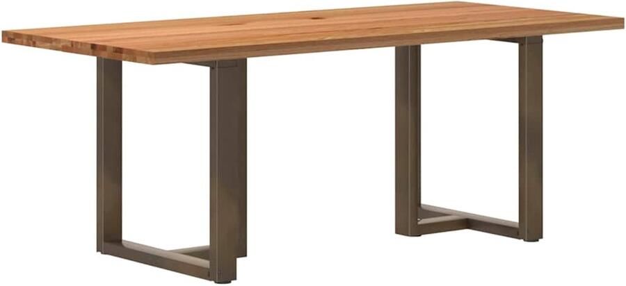 VidaXL Eettafel rechthoekig 200x90x74 cm massief eikenhout lichtbruin