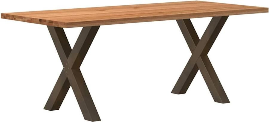 VidaXL Eettafel rechthoekig 200x90x74 cm massief eikenhout lichtbruin