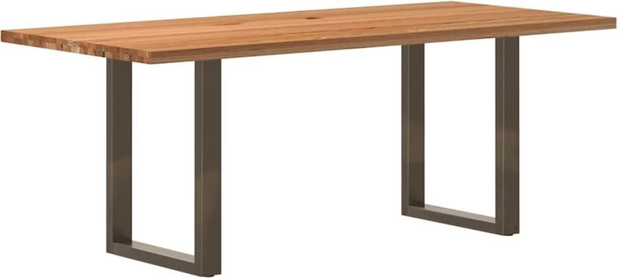 VidaXL Eettafel rechthoekig 200x90x74 cm massief eikenhout lichtbruin