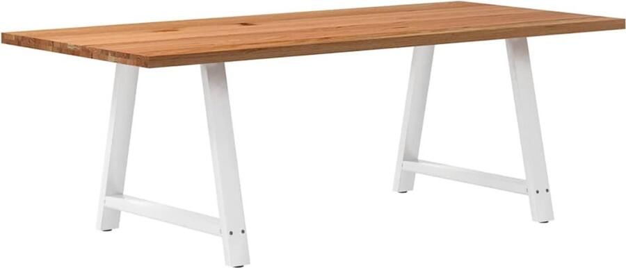 VidaXL Eettafel Rechthoekig Massief Eikenhout 220x100x74 cm Eettafel Eettafels Eetkamertafel Keukentafel - Foto 2