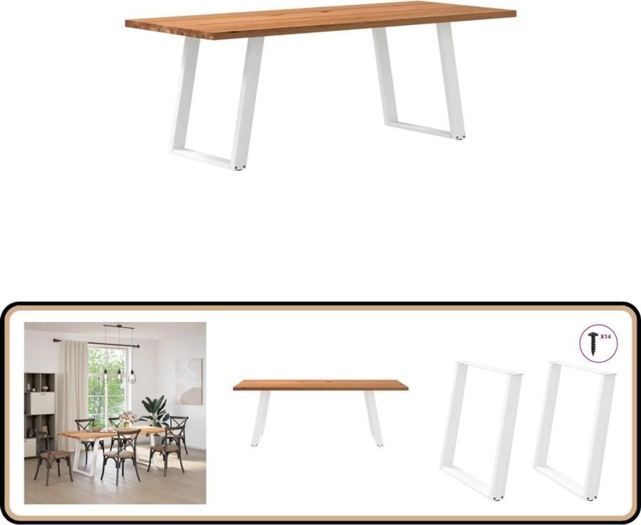 VidaXL Eettafel Rechthoekig 220x90x74 cm Eikenhout Eettafel Eettafels Eetkamertafel Keukentafel