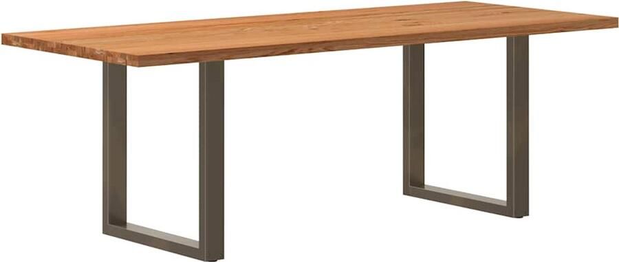 VidaXL Eettafel rechthoekig 220x90x74 cm massief eikenhout lichtbruin