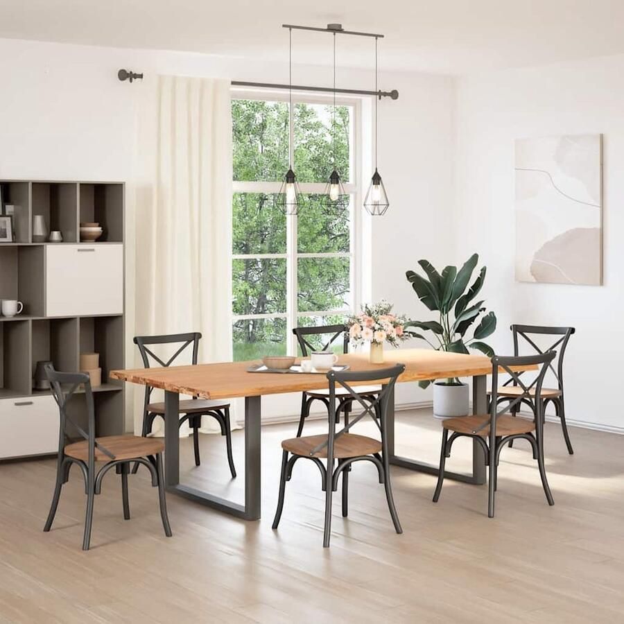 VidaXL Eettafel Rechthoekig 240x120x74 cm Eikenhout Eettafel Eettafels Eetkamertafel Keukentafel