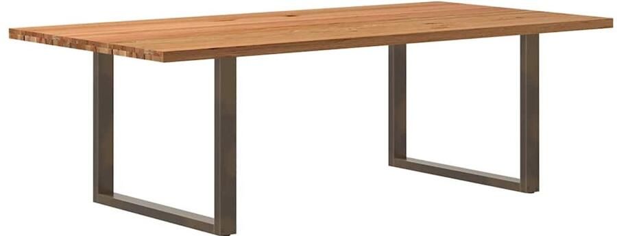 VidaXL Eettafel rechthoekig 240x120x74 cm massief eikenhout lichtbruin