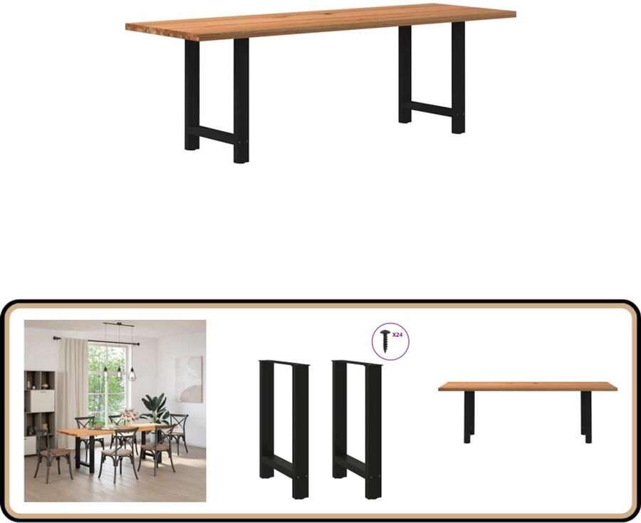 VidaXL Eettafel Rechthoekig 240x80x74 cm Massief Eikenhout Eettafel Eettafels Eetkamertafel Keukentafel
