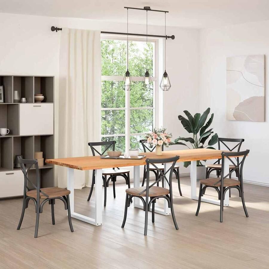 VidaXL Eettafel 280x100x74 cm Massief Eikenhout Eetkamertafel Eikenhouten Tafel Grote Tafel Salontafel Diningtable Massief Eikenhout Landelijke Tafel Moderne Tafel