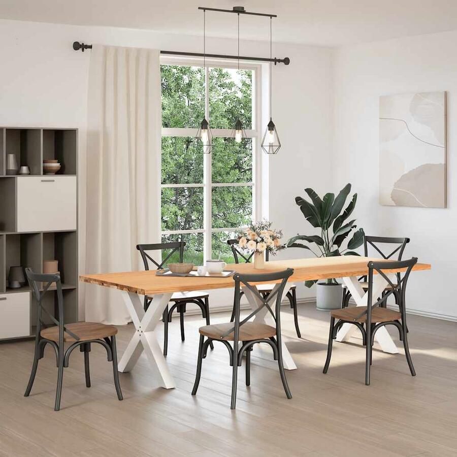 VidaXL Eettafel 280x100 cm massief eikenhout Eetkamertafel Eikenhouten Tafel Salontafel Tuinset Dining Set Traiteurtafels