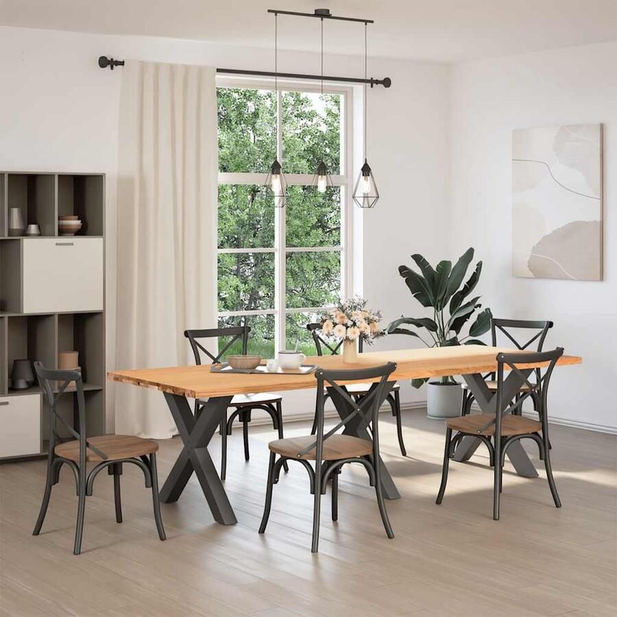VidaXL Eettafel 280x100x74 cm massief eikenhout Eetkamertafel Eikenhouten Tafel Salontafel Keukenset Diningtable Massief Eikenhout Industriële Tafel Landelijke Tafel