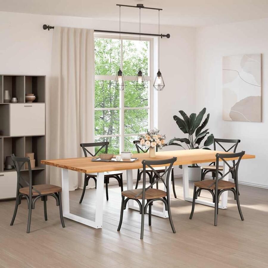 VidaXL Eettafel rechthoekig 280x120x74 cm massief eikenhout