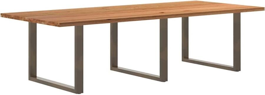 VidaXL Eettafel rechthoekig 280x120x74 cm massief eikenhout lichtbruin