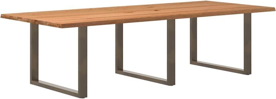 VidaXL Eettafel rechthoekig 280x120x74 cm massief eikenhout lichtbruin