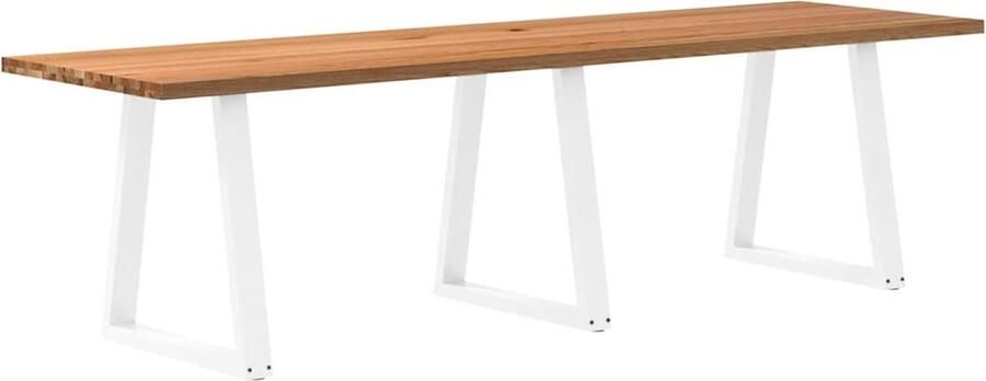 VidaXL Eettafel rechthoekig 280x80x74 cm massief eikenhout lichtbruin - Foto 3
