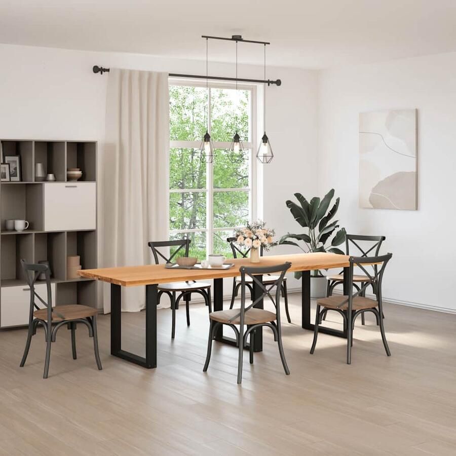 VidaXL Eettafel 280x90 cm Massief Eikenhout Eettafel Houten Eettafel Eik Eettafel Salontafel Diningtable Keuken Tafel Groot Eettafel Ovale Eettafel