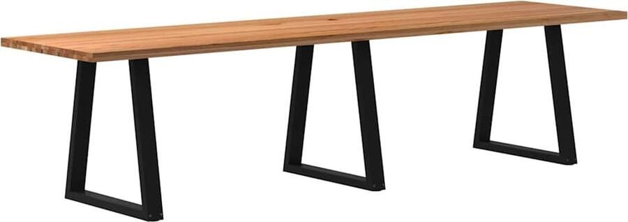 VidaXL Eettafel rechthoekig 320x80x74 cm massief eikenhout lichtbruin